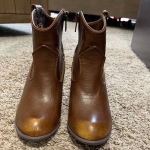 Brown Cowboy Boot Booties Size 7